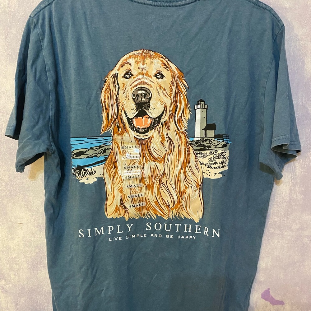NWT Ladies Simply Southern Golden Retriever Vintage Tee- Small